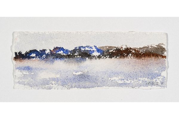 Making Space XXVII, watercolour on Saint Armand, 9x3 in.